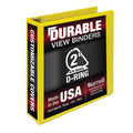 Samsill Durable 2 Inch Binder, Made In The Usa, D Ring Binder, Customizable Clear View Cover, Yellow, Holds 475 Pages