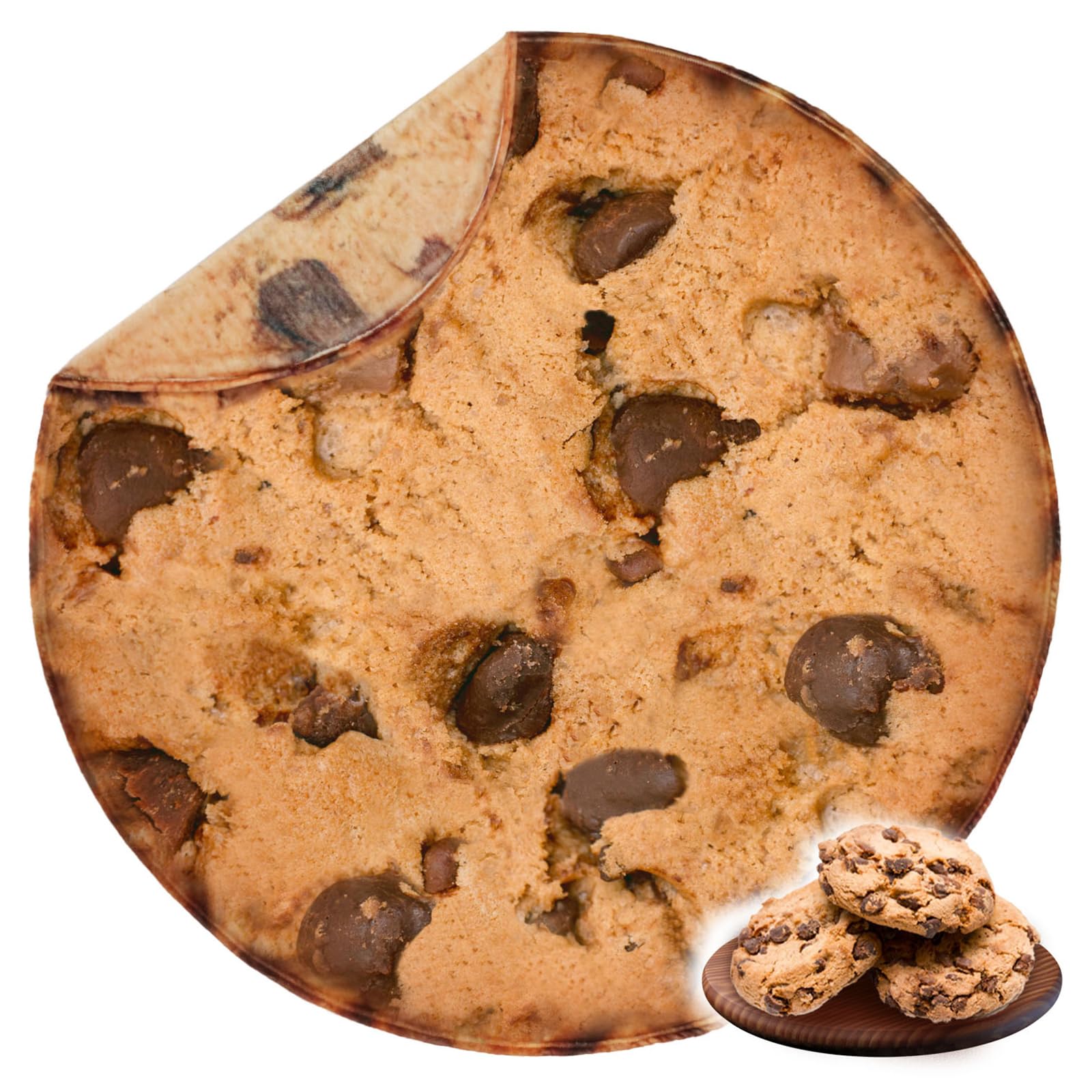 Bnuitland Cookies Funny Blanket,300 GSM Double Sided Giant Realistic Food Blanket with a Storage Bag,Novelty Gift Blanket for Ad
