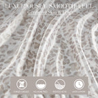 Madison Park Essentials Satin Sheet Set Luxury And Silky With Natural Sheen, Elastic 14' Pocket Fits Up To 16' Mattress, All Around Elastic - Year-Round Bedding, Twin Taupe Leopard 3 Piece
