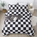 Andency Black White Plaid Comforter Full(79X90Inch), 3 Pieces (1 Plaid Comforter And 2 Pillowcases) Black White Checkerboard Com