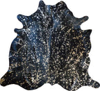 HomeRoots Decor 6' Gold Devore on Black Stenciled Cowhide Rug
