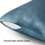 Bedelite Satin Pillowcase With Zipper, Bluesteel King Size Pillow Cases Set Of 2, Super Soft And Cooling Similar To Silk Pillow
