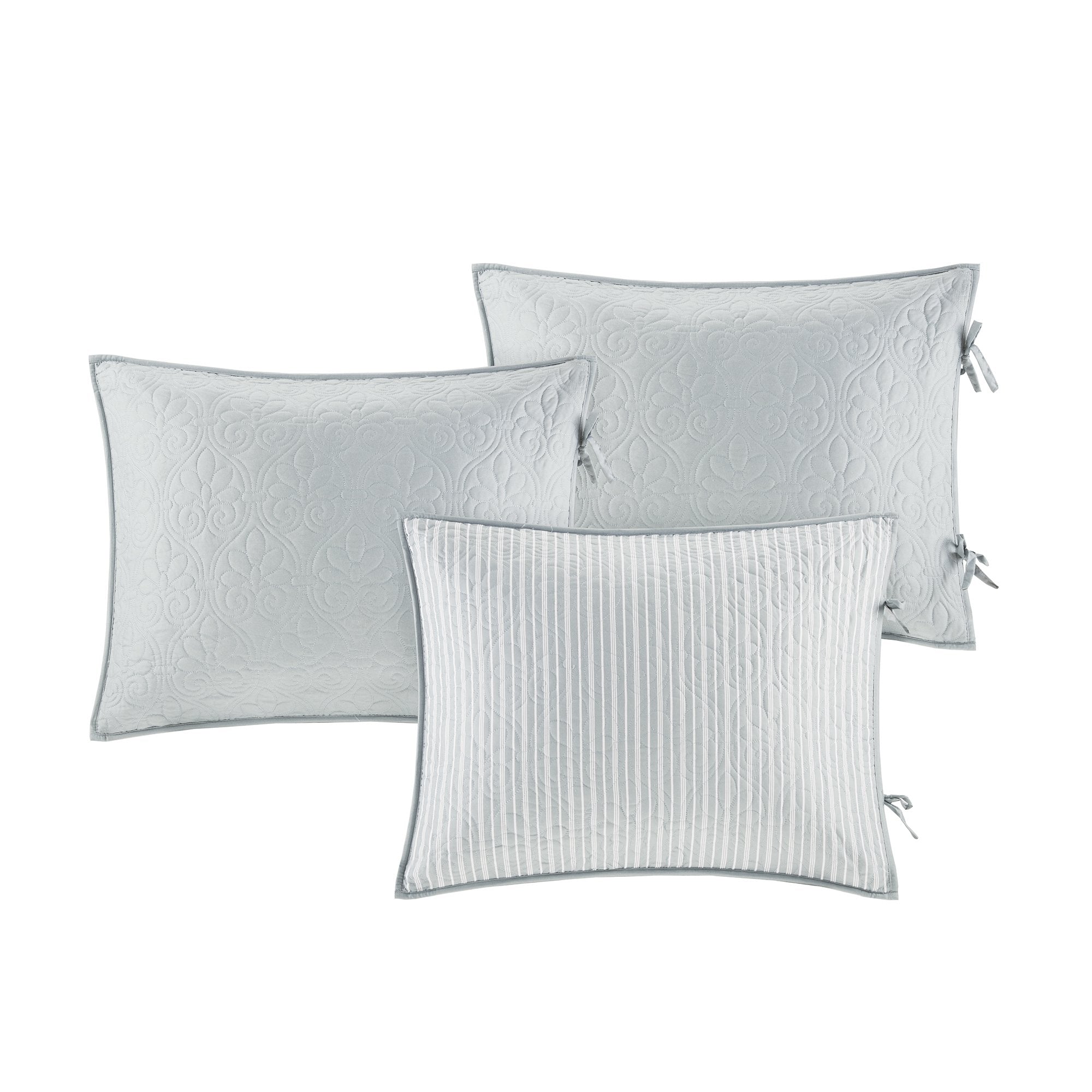 Madison Park Cotton Daybed Cover Set-Double Sided Quilting Classic Cottage Design All Season Bedding With Bedskirt, Matching Shams, Decorative Pillow, 75'X39', Quebec Grey 6 Piece