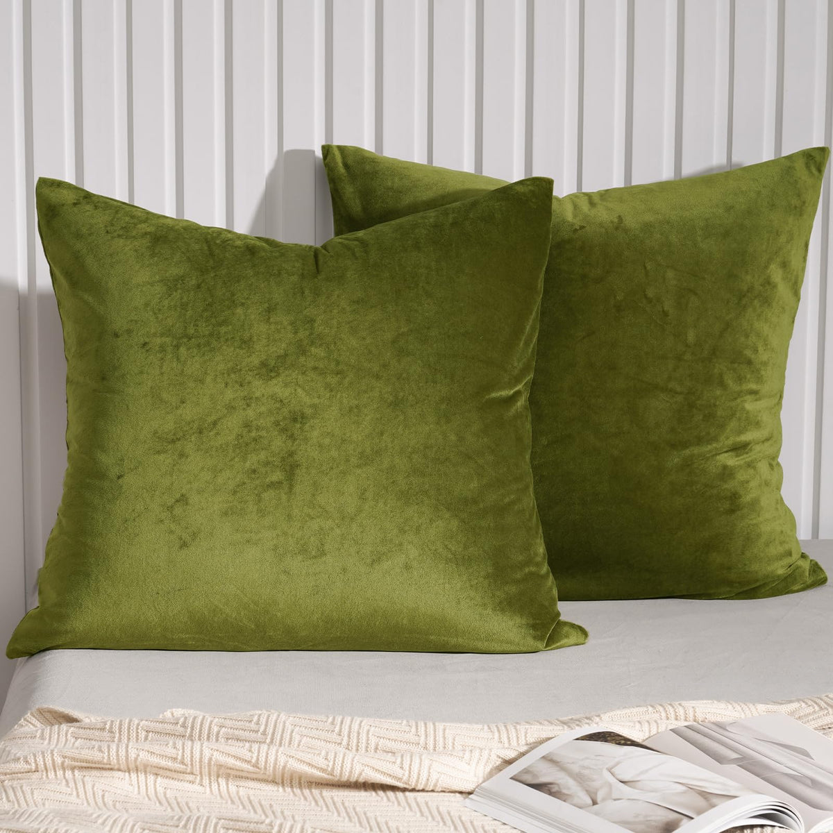 Phf Super Soft Velvet Euro Sham, 26'X 26',No Insert, 2 Pack Color Gradient Euro Pillow Covers, Ultra Cozy European Pillow Cove