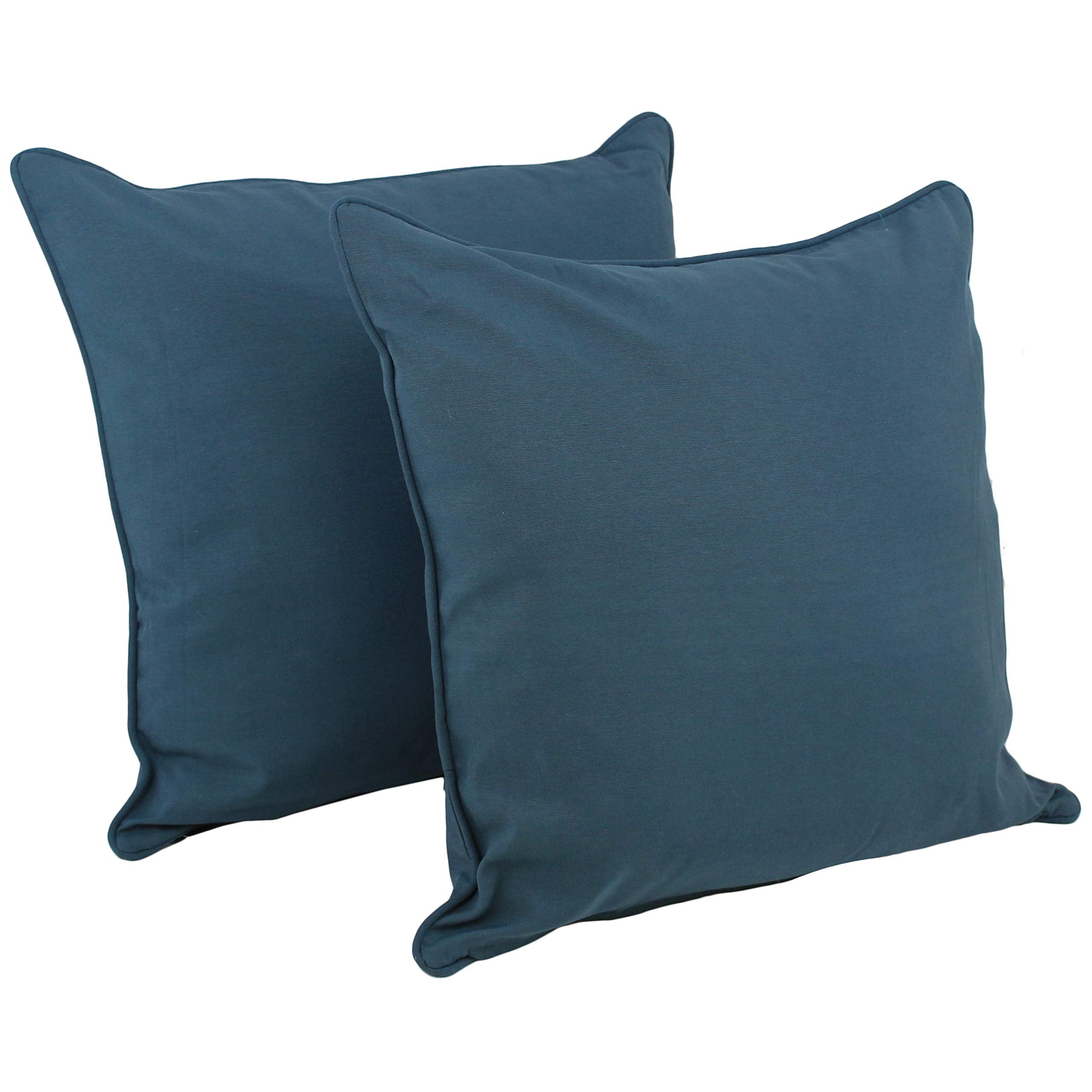 Blazing Needles Corded Twill Floor Pillows (Set of 2), 25&quot;, Indigo