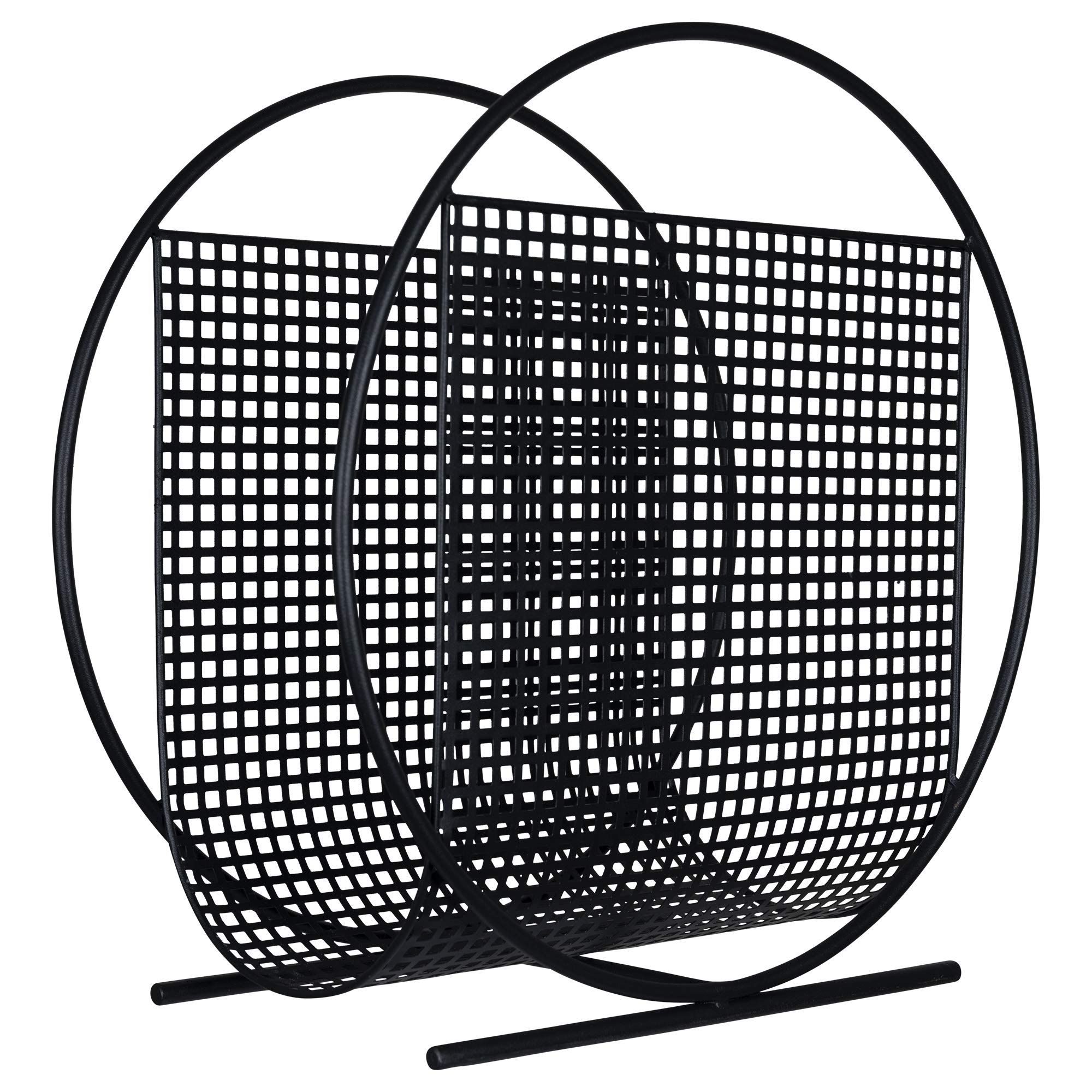 HomeRoots 100% Metal Black Geometric Grid Magazine Holder