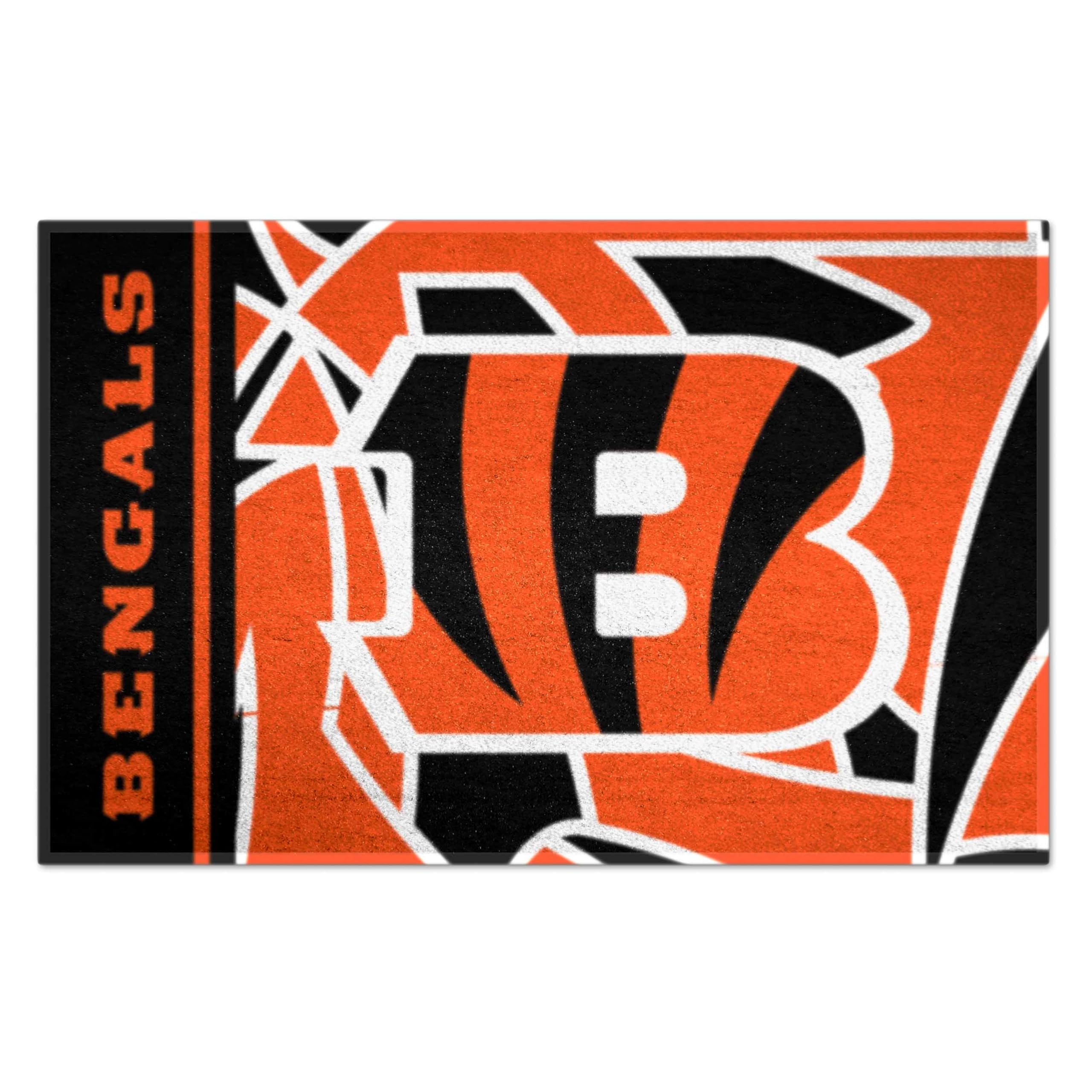 FANMATS 23234 NFL - Cincinnati Bengals Starter Mat Xfit Design - 19in x 30in Accent Rug| Sports Fan Home Decor Rug and Tailgatin