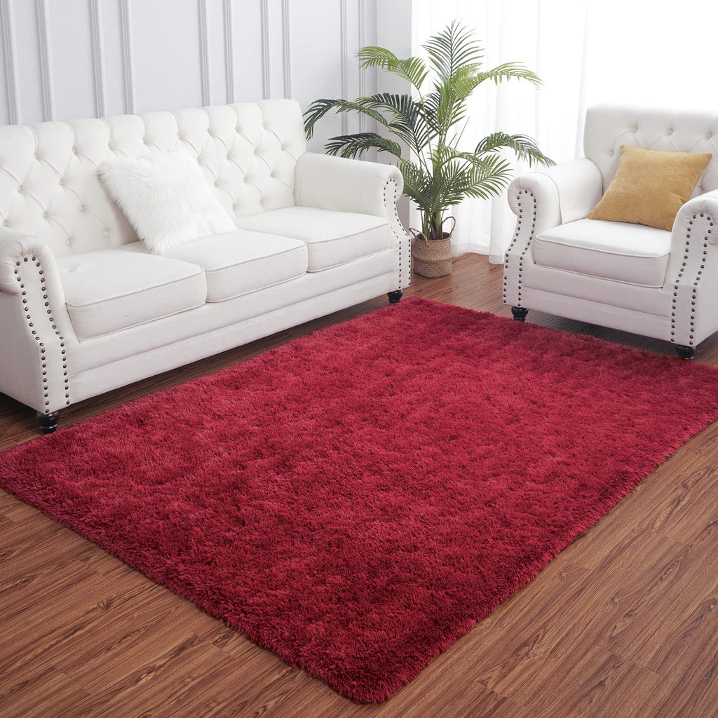 Arogan Shag Modern Area Rug For Living Room, 5X8 Feet Washable Rugs For Bedroom, Indoor Floor Carpet Rugs, Plush Memory Foam Bes