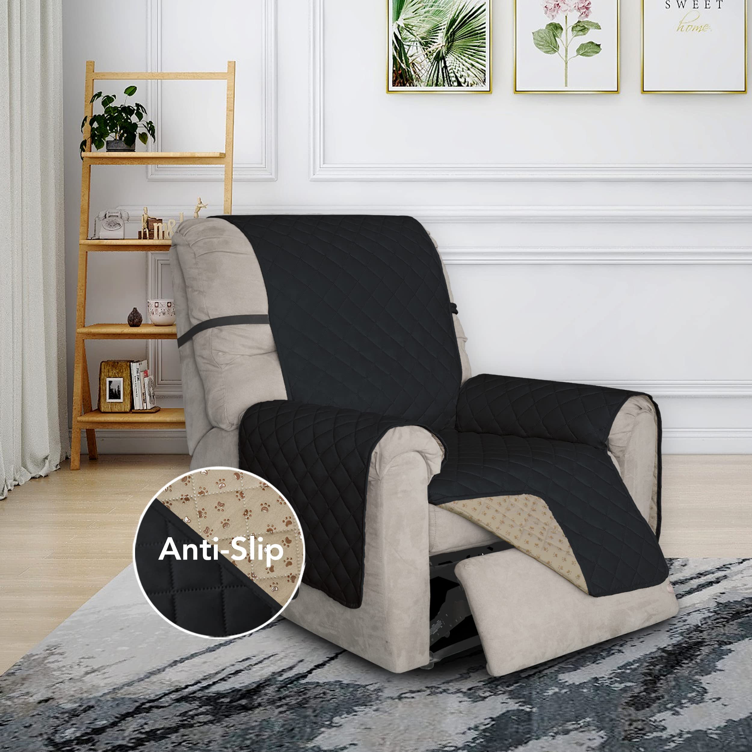 Issuntex Super Anti-Slip Recliner Couch Covers For Living Room, Water Resistant Sofa Cover Quilted Sofa Slipcover Furniture Prot