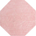 Unique Loom Trellis Frieze Collection Area Rug - Geometric (7 10 Octagon, Light Pink/ Ivory)