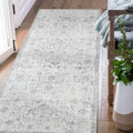jinchan Runner Rug 3x7 Washable Rug Area Rug Indoor Floor Cover Thin Rug Retro Distressed Grey Multi Carpet Floral Print Country