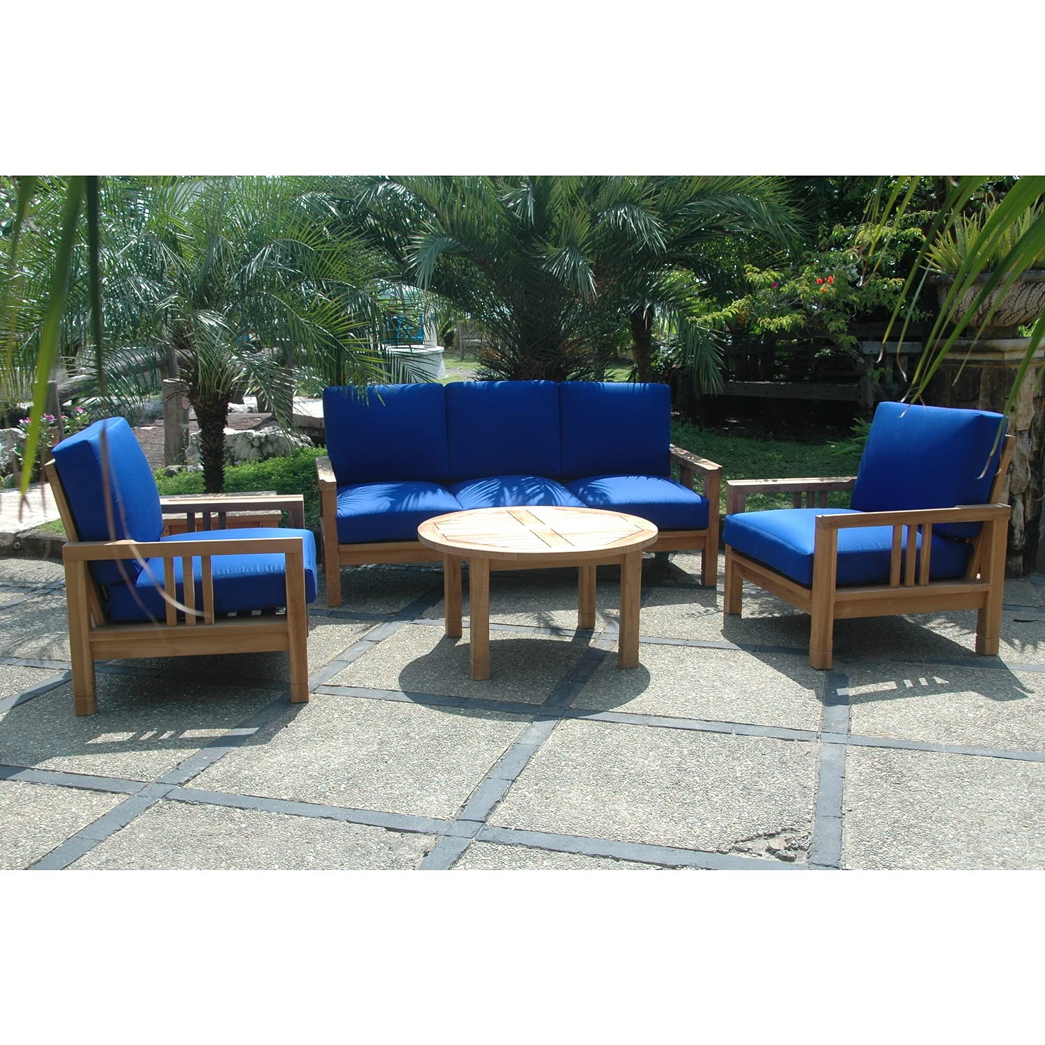 Anderson Teak SET-255 - No Cushion South Bay Deep Seating Collection