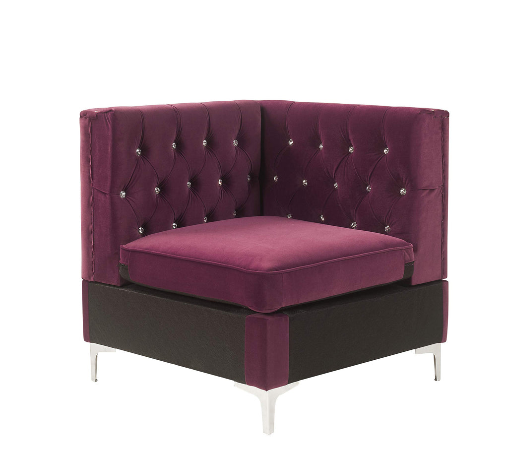 Acme Furniture Jaszira Modular - Wedge in Burgundy Velvet