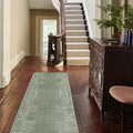NICETOWN Green Kitchen Runner Rug, 2x8 Hallway Runner Rugs for Christmas, Ultra-Thin Foldable Christmas Runner Rug Green Boho Ru