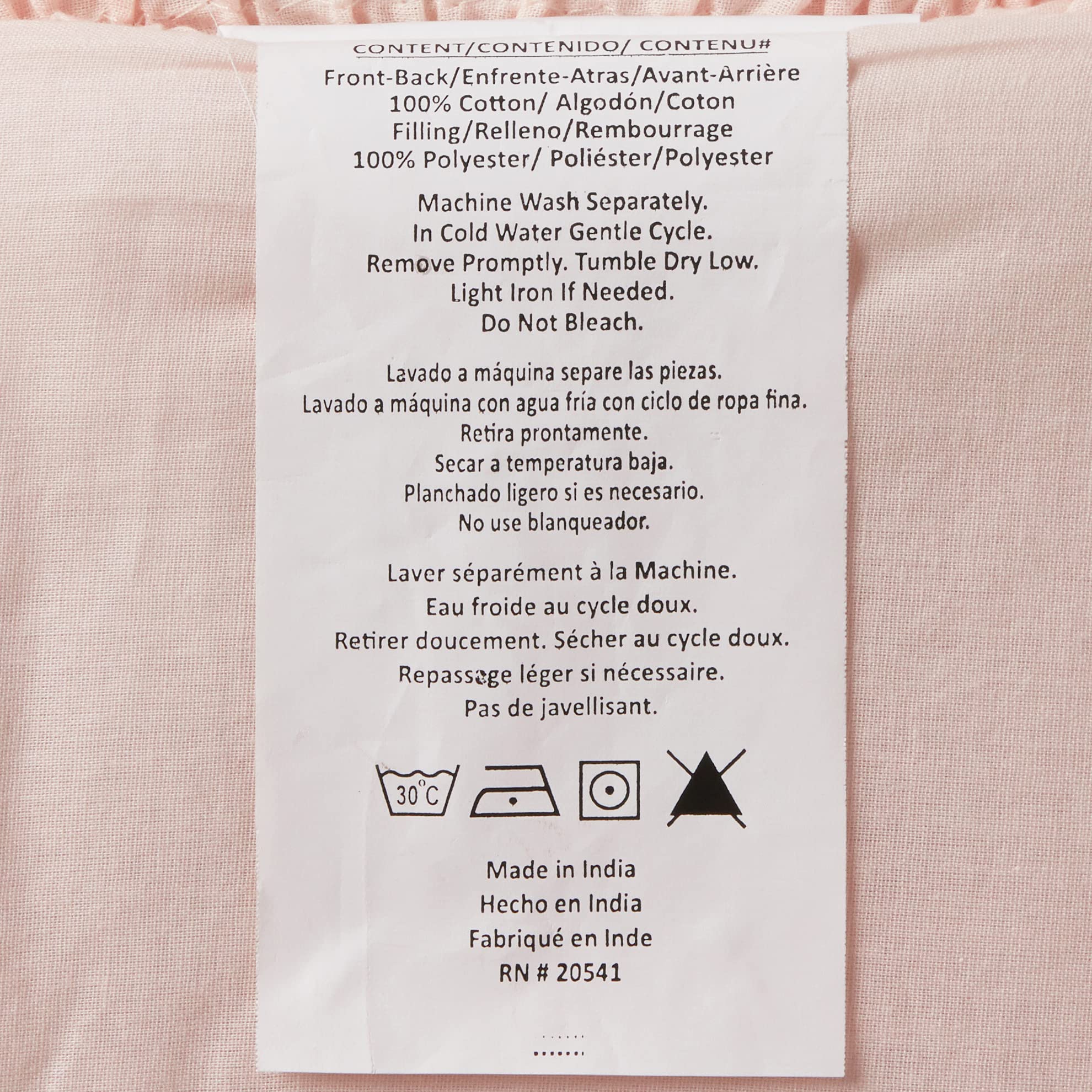 Rizzy Home | BT1392 | Polyester Comforter | 106&quot;x92&quot; Pink Solid