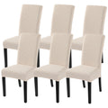 Searchi Jacquard Dining Room Chair Covers Set Of 6, Stretch Kitchen Chair Covers Washable Parsons Chair Slipcover Removable Dini