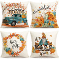 Nightwish Fall Decor Pillow Covers 18X18 Set Of 4 Thanksgiving Decorations Blue And Orange Pumpkins Outdoor Fall Farmhouse Decor