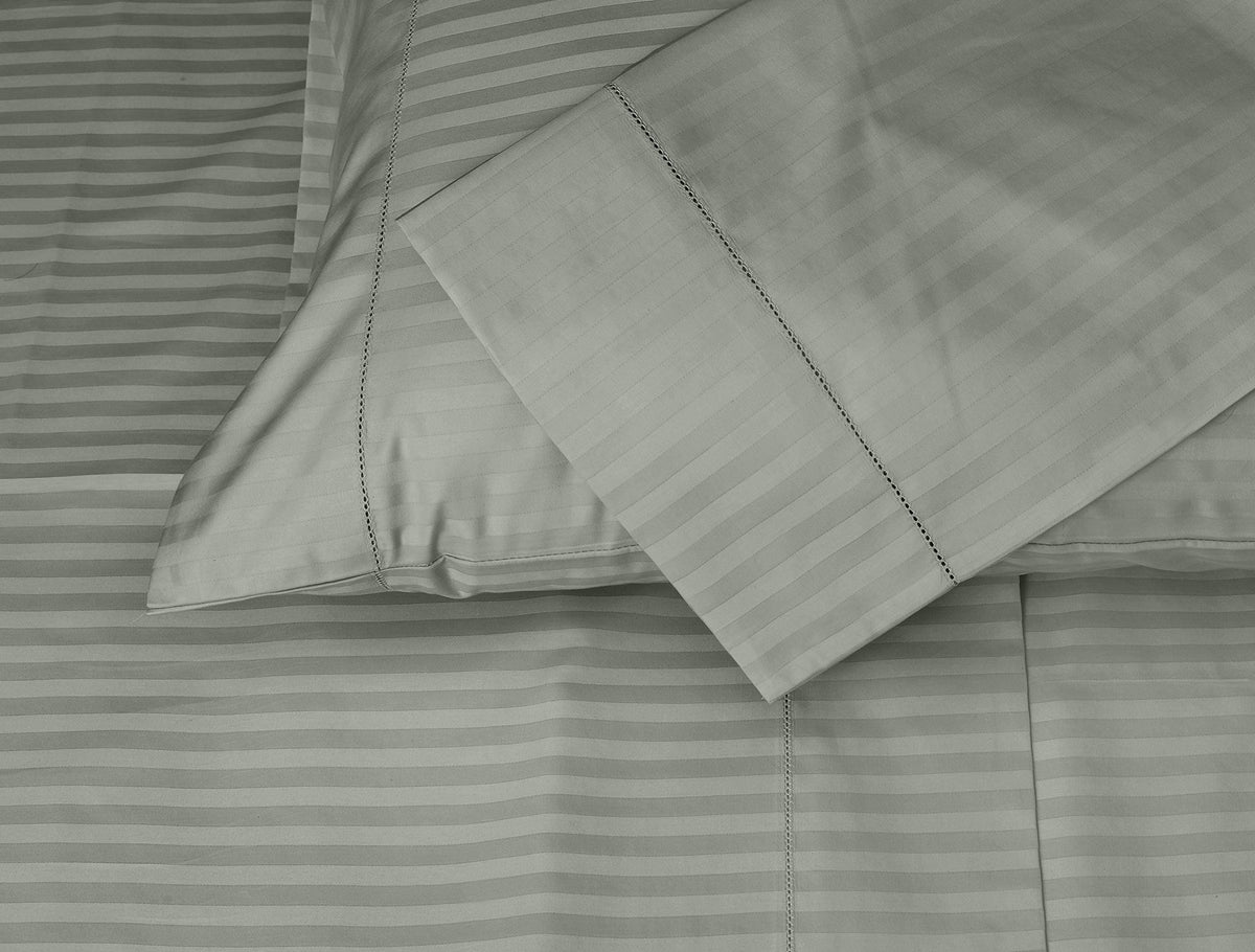 Threadmill Home Linen Pillow Cases Standard Size - 100% Natural Cotton 600 Thread Count, 2 Piece Damask Moon Rock Grey Pillow Co