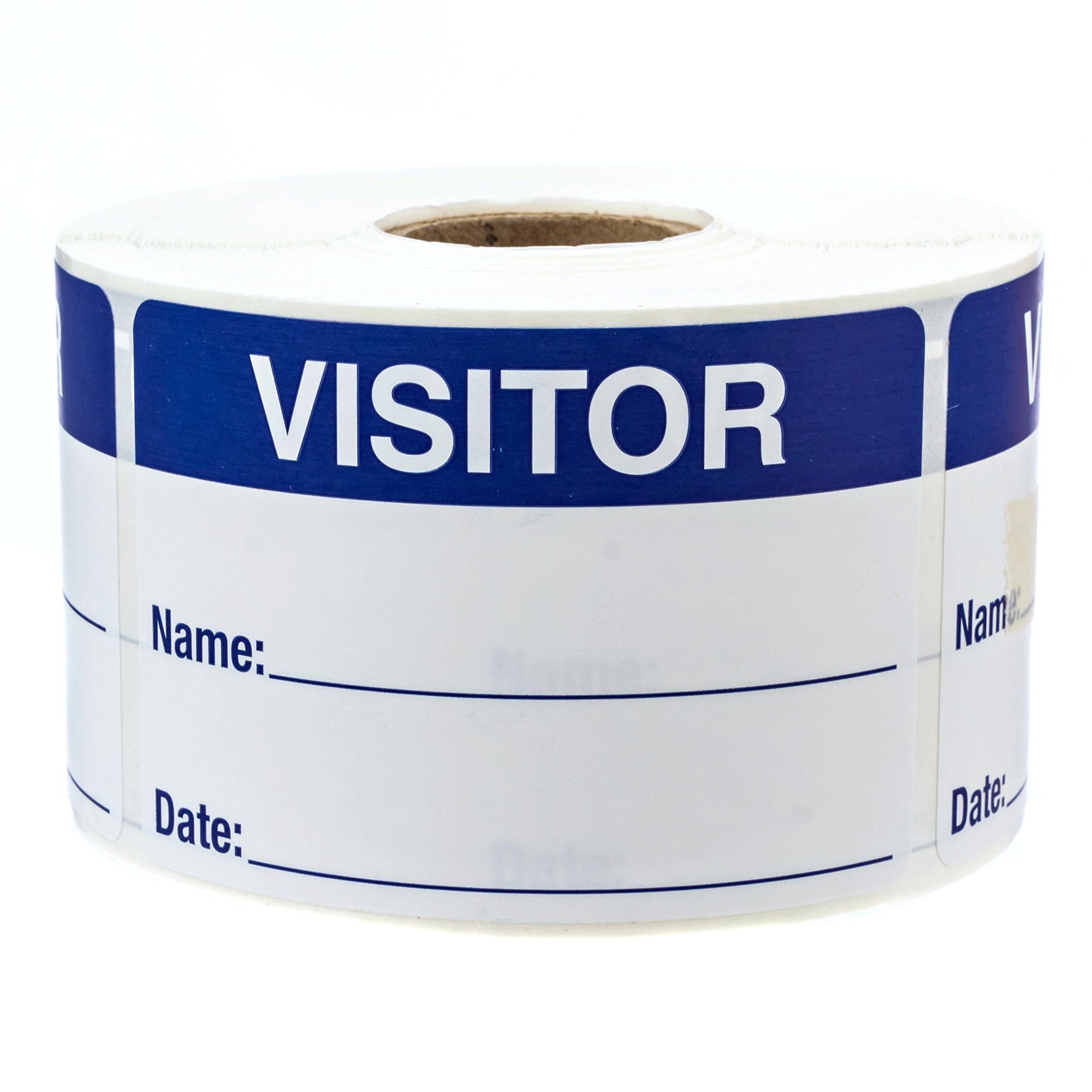 Blue White Visitor Labels/Blue And White Identification Stickers/Easy To Write On 2' X 3' Hall Pass/Made In The Usa
