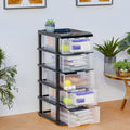 Kuber Industries 5Layer Collapsible Multipurpose Plastic Drawers Storage Organizer | Modular Kitchen & Toy Organizer For Kids R