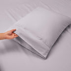 Hearth & Harbor Fits Mattress Up To 21', Double Brushed Bedding Sheets & Pillowcases, Microfiber, Light Lavender, Split King Si