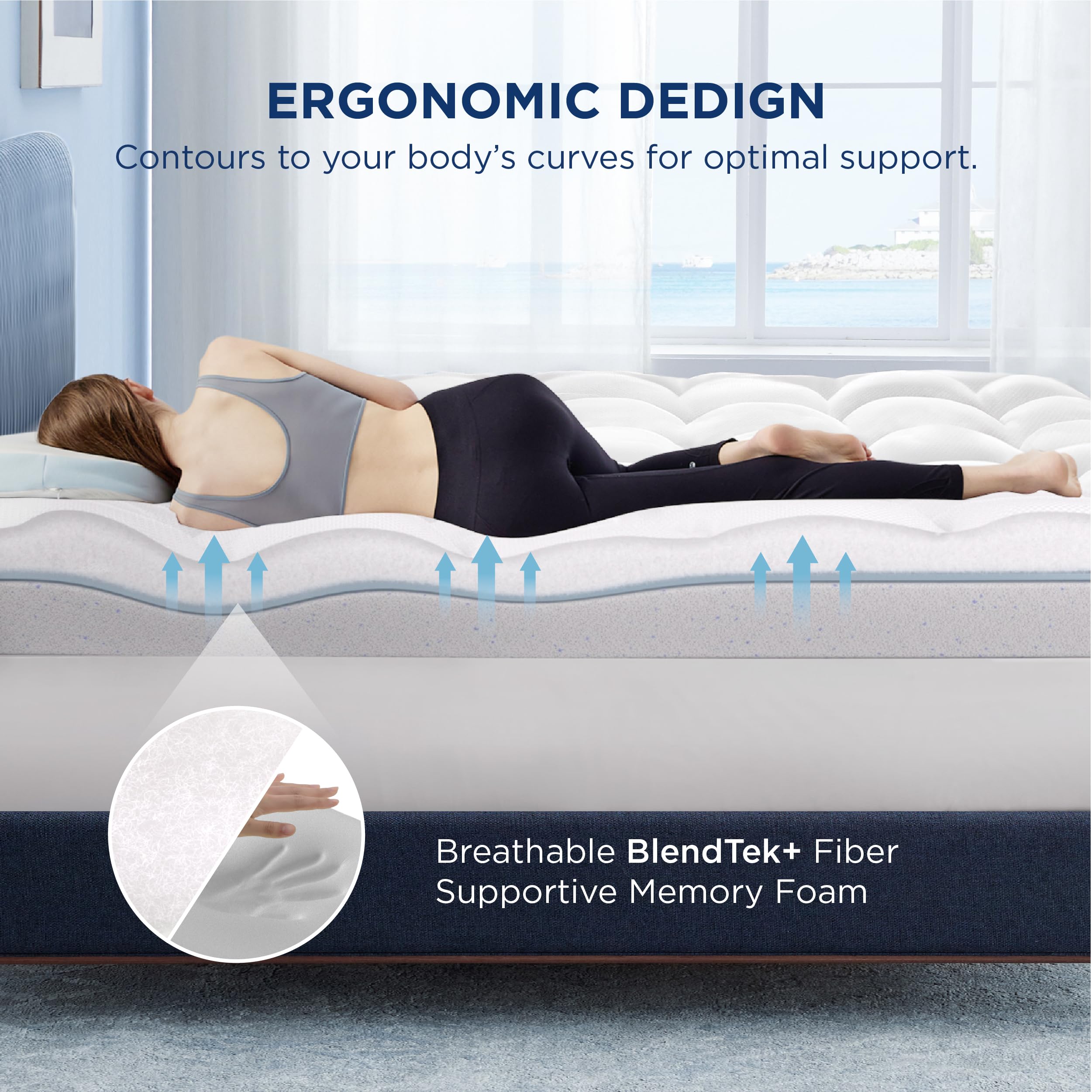 Bedsure 4.5 Inch Memory Foam Mattress Topper Twin Size, Dual Layer 2.5 Inch Gel Memory Foam & 2 Inch Waterproof Pillow Top Cooling Mattress Pad With 8-21 Inch Deep Pocket, Medium Support