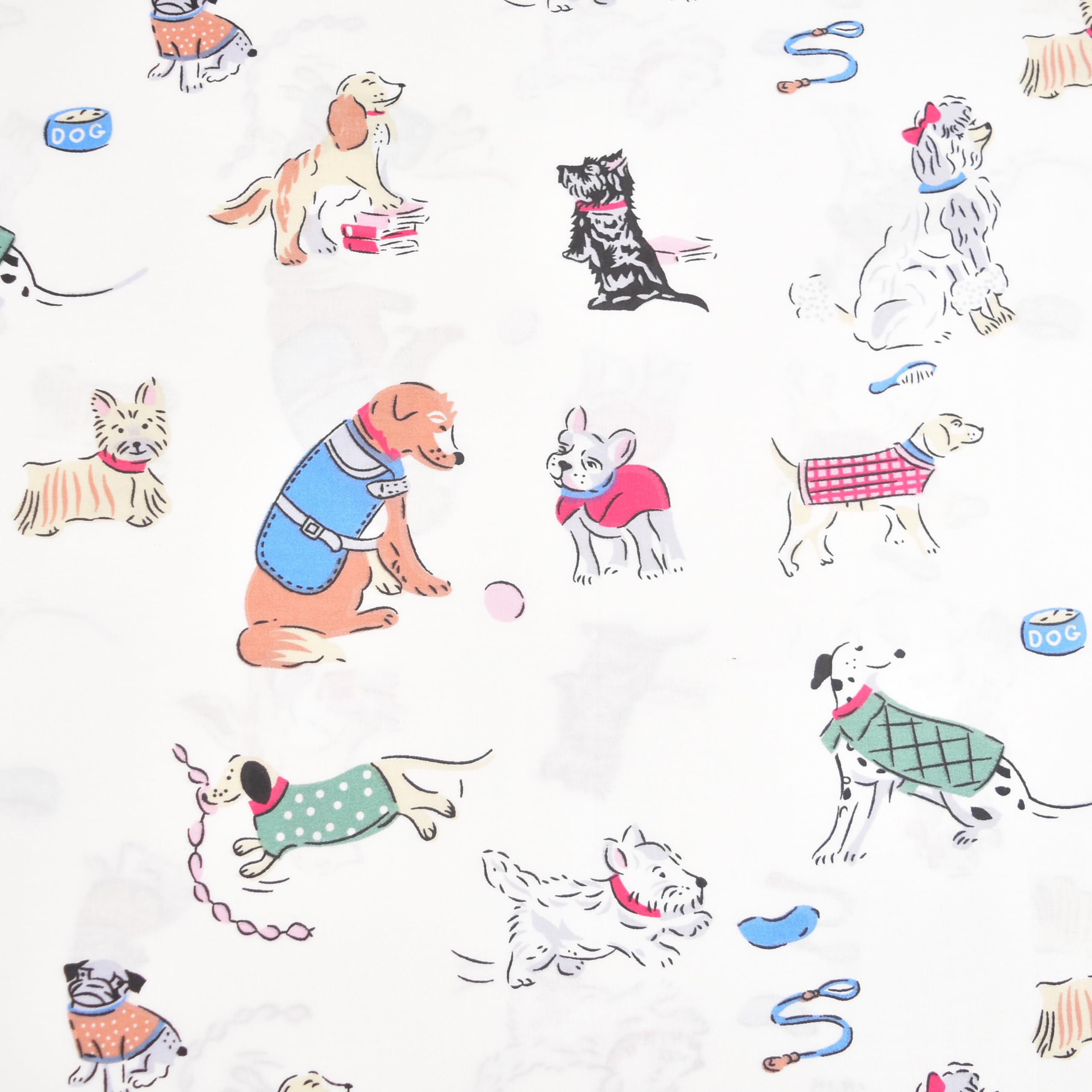 Scientific Sleep Full Bed Sheet Set, 100% Cotton, Dogs Print, Includes Flat Sheet, Fitted Sheet & Pillowcase, Kids & Teens Bedding