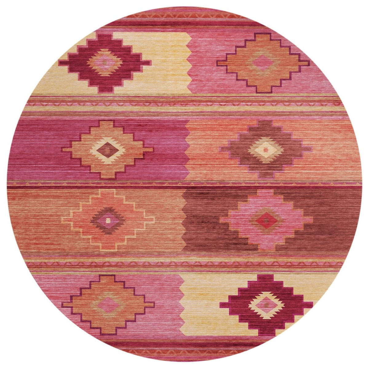 Phoenix Ph1 Pink Southwestern Rug Round 8' X 8'