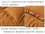 Chezmoi Collection Nora Spice Orange Comforter Set Twin Size 2-Piece Lightweight Soft Fluffy Ruffled Edge Trim Stone-Washed Micr