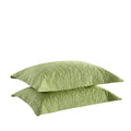 Marcielo 2-Piece Embroidered Pillow Shams, King Decorative Microfiber Pillow Covers Set, King Size (Green)