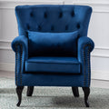 Janoray Mid Century Modern Accent Chair Upholstered Armchair Comfy Velvet Fabric Single Sofa With Tufted Wingback For Small Spac