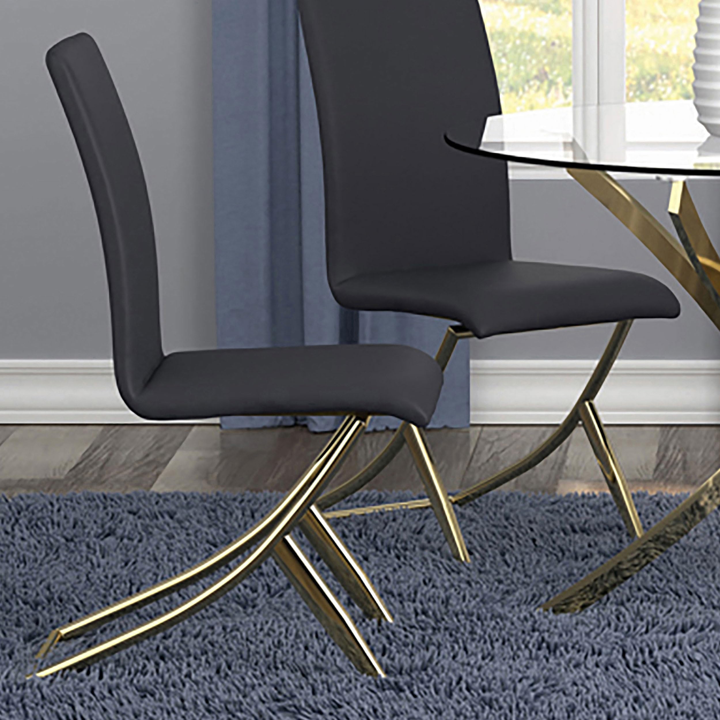 Coaster Home Furnishings Carmelia Upholstered Dining Side Chair Black (Set of 4)