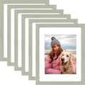 AUEAR 11x14 Picture Frames Set of 6, with Mat for 8x10 or 11x14 Without Mat, Composite Wood Gallery Photo Frames with Plexiglass