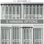 120 Inches Extra Long Linen Curtains For Living Room - 2 Panels Back Tab Neutral Farmhouse Boho Drapes Semi Privacy Linen Curtains 10 Ft Long Floor To Ceiling For Patio Sliding Grass Door,Light Grey