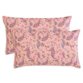 Elegant Comfort Ultra Soft Set Of 2 Floral Print Pillowcases - 1500 Premium Hotel Quality Microfiber, Soft And Smooth Envelope Closure 2-Piece Pillow Covers - King, Paisley Coral