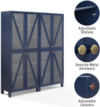 Crosley Furniture Cassai 2-Piece Pantry Storage Cabinet Set With Shelves, Kitchen, Dining, Or Laundry Room, Navy