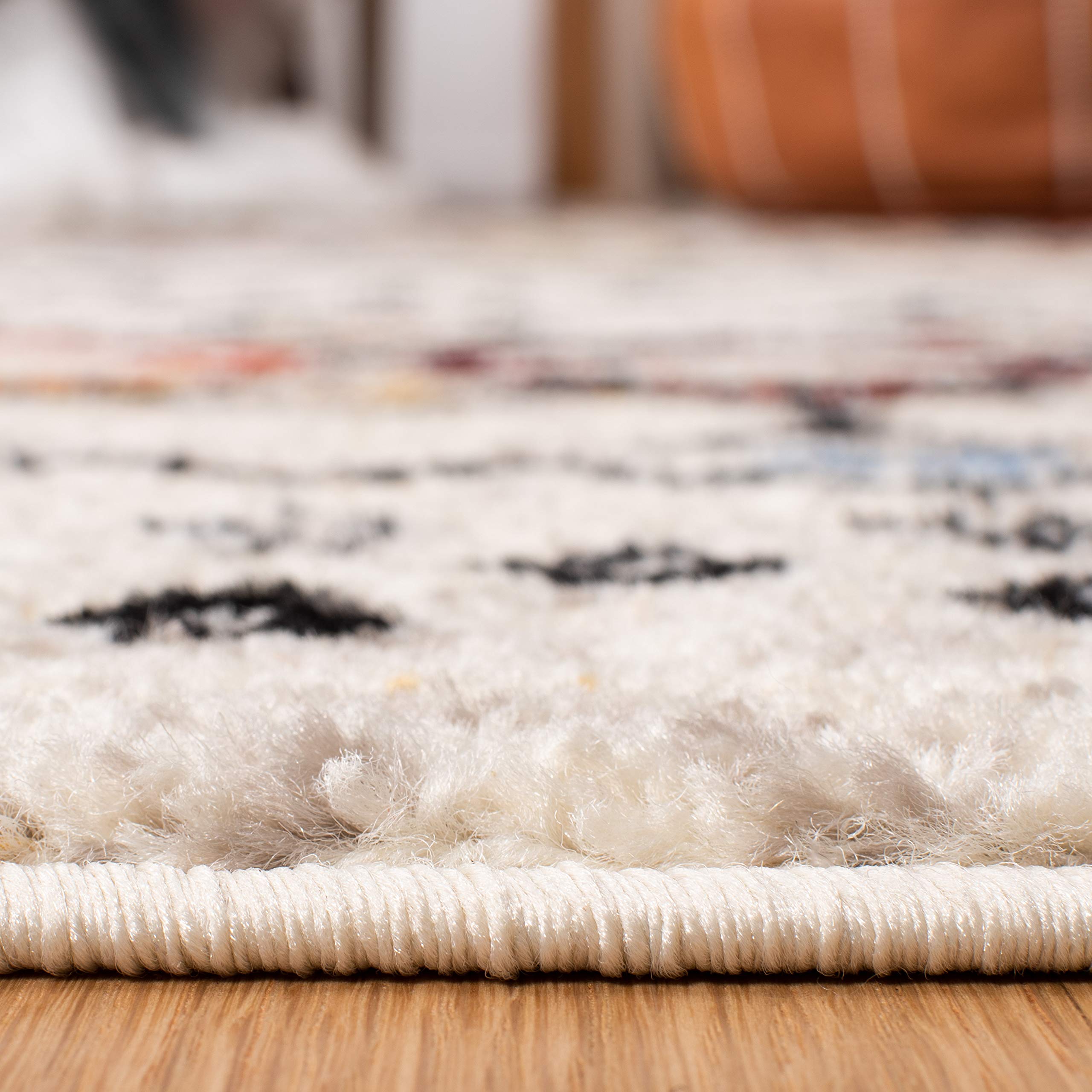 Safavieh Amsterdam Collection Runner Rug - 2'3'' X 8', Ivory & Multi, Moroccan Boho Design, Non-Shedding & Easy Care, Ideal For