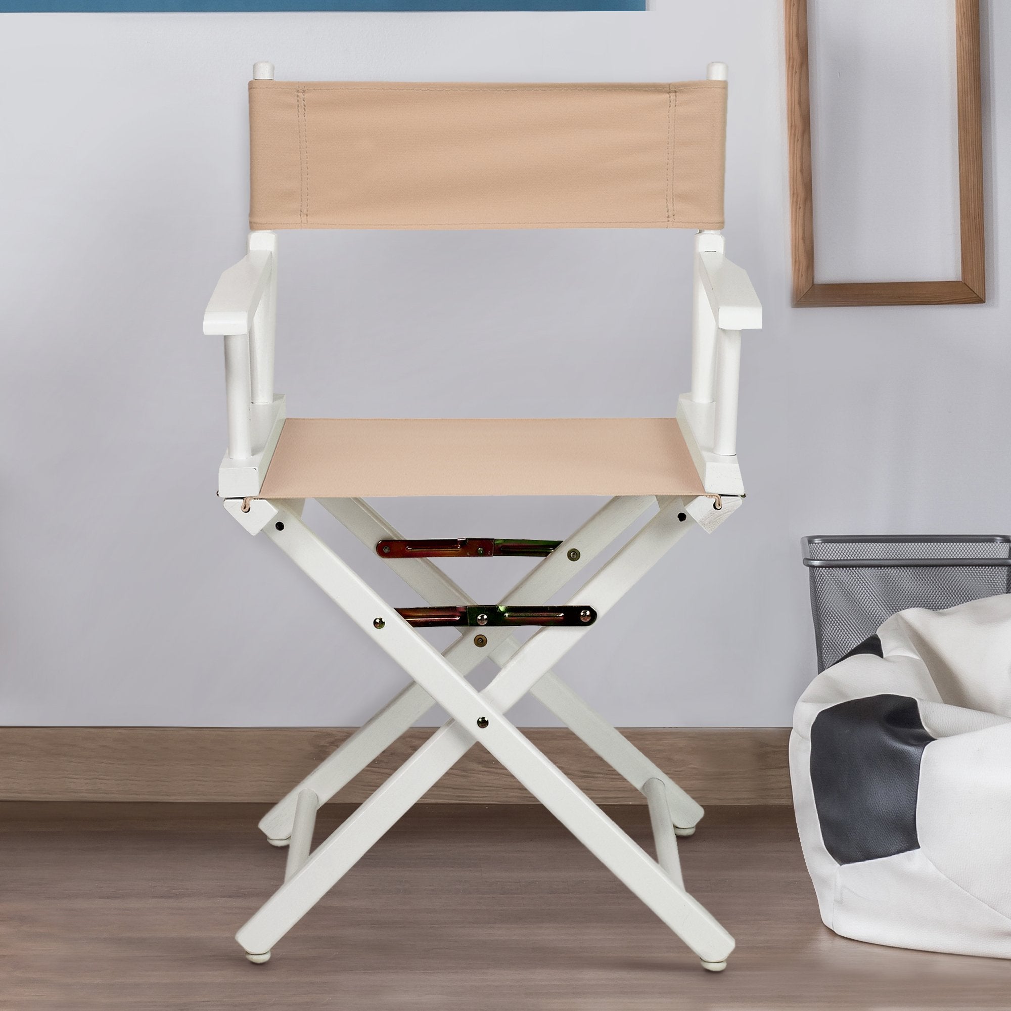 Casual Home 18&quot; Director'S Chair White Frame With Tan Canvas