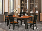 East West Furniture Niwe5-Bch-W 5 Piece Dining Room Furniture Set Includes A Rectangle Wooden Table With Butterfly Leaf And 4 Kitchen Dining Chairs, 36X66 Inch, Black & Cherry
