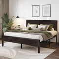 SHA CERLIN Full Bed Frame with Headboard, Heavy Duty Platform Base with Under-Bed Storage, Solid Metal Construction, No Box Spri