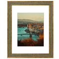 Golden State Art, 11X14 Ornate Finish Photo Frame with White Mat for 8x10 Picture & Real Glass. Color: Distressed Gold