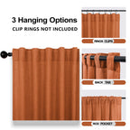 Mrs.Naturall Burnt Orange Curtains 84 Inch Length For Living Room,Back Tab Fall Funky Boho Decor Linen Semi Sheer Curtain Drapes For Bedroom 84 Inches Long Set 2 Panels