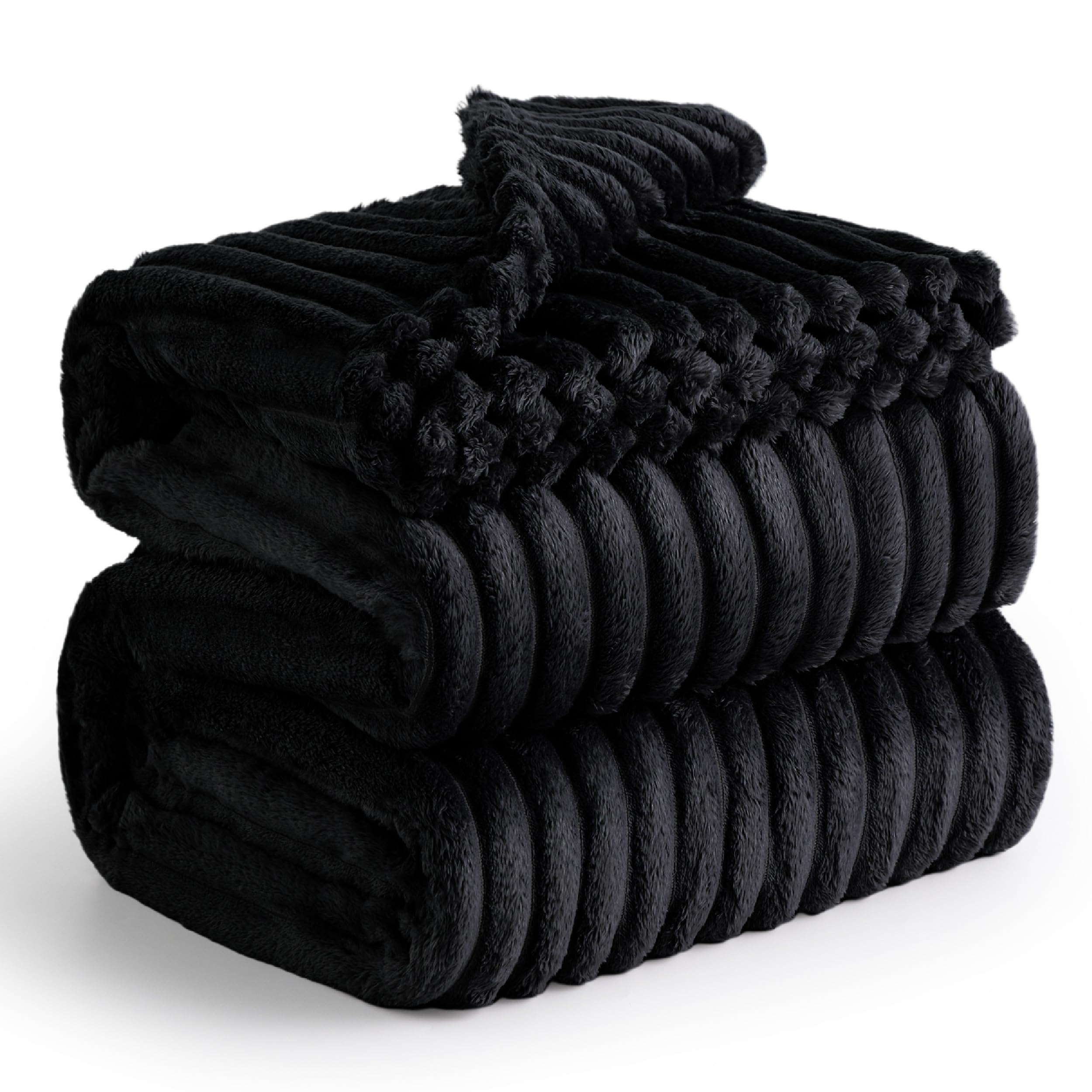 Bedsure Black California King Size Blanket For Bed - Super Soft Cozy Blankets For Women, Cute Large Blanket For Girls, 102X96 In