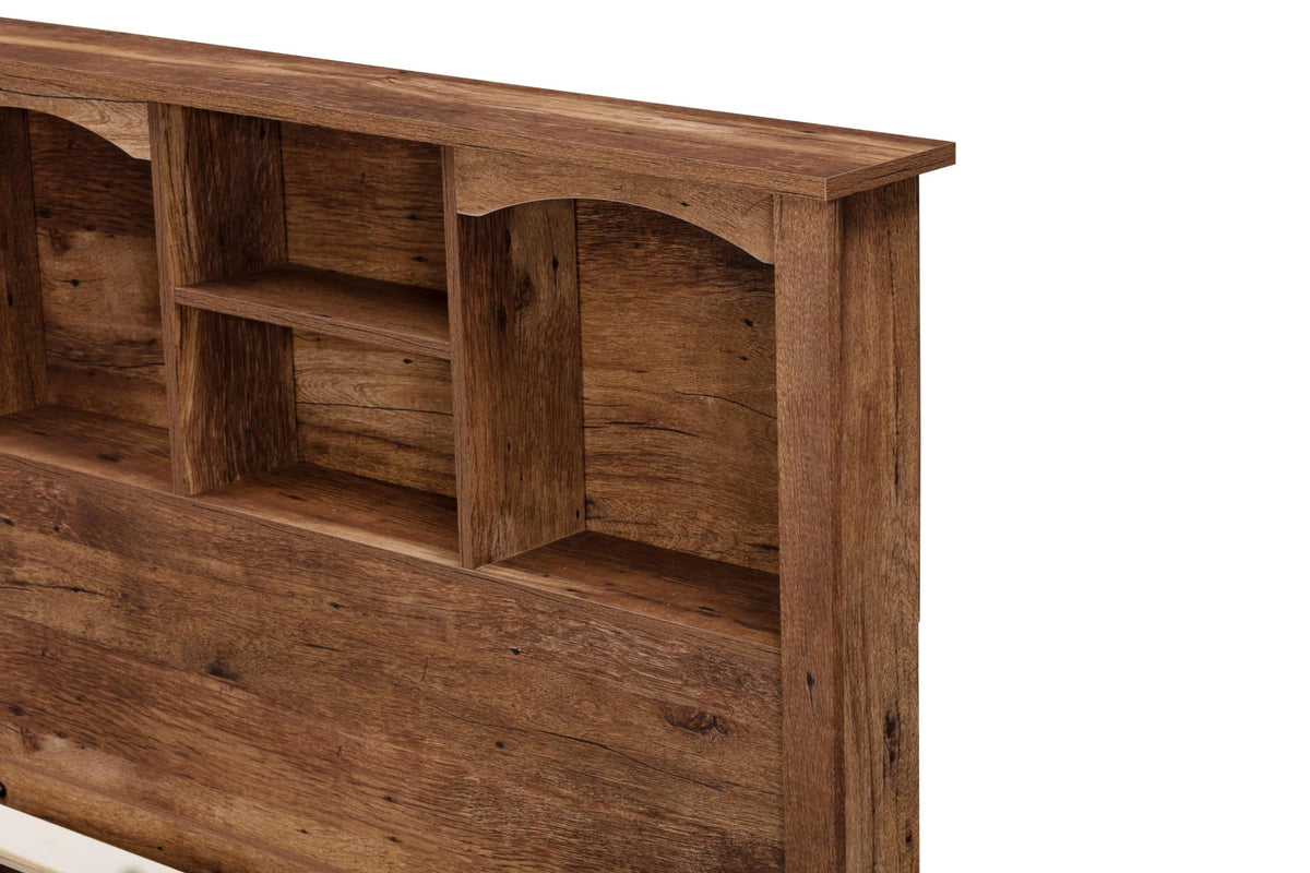 American Furniture Classics Twin Sized Bookcase Headboard Platform, Warm Mountain Oak Laminate