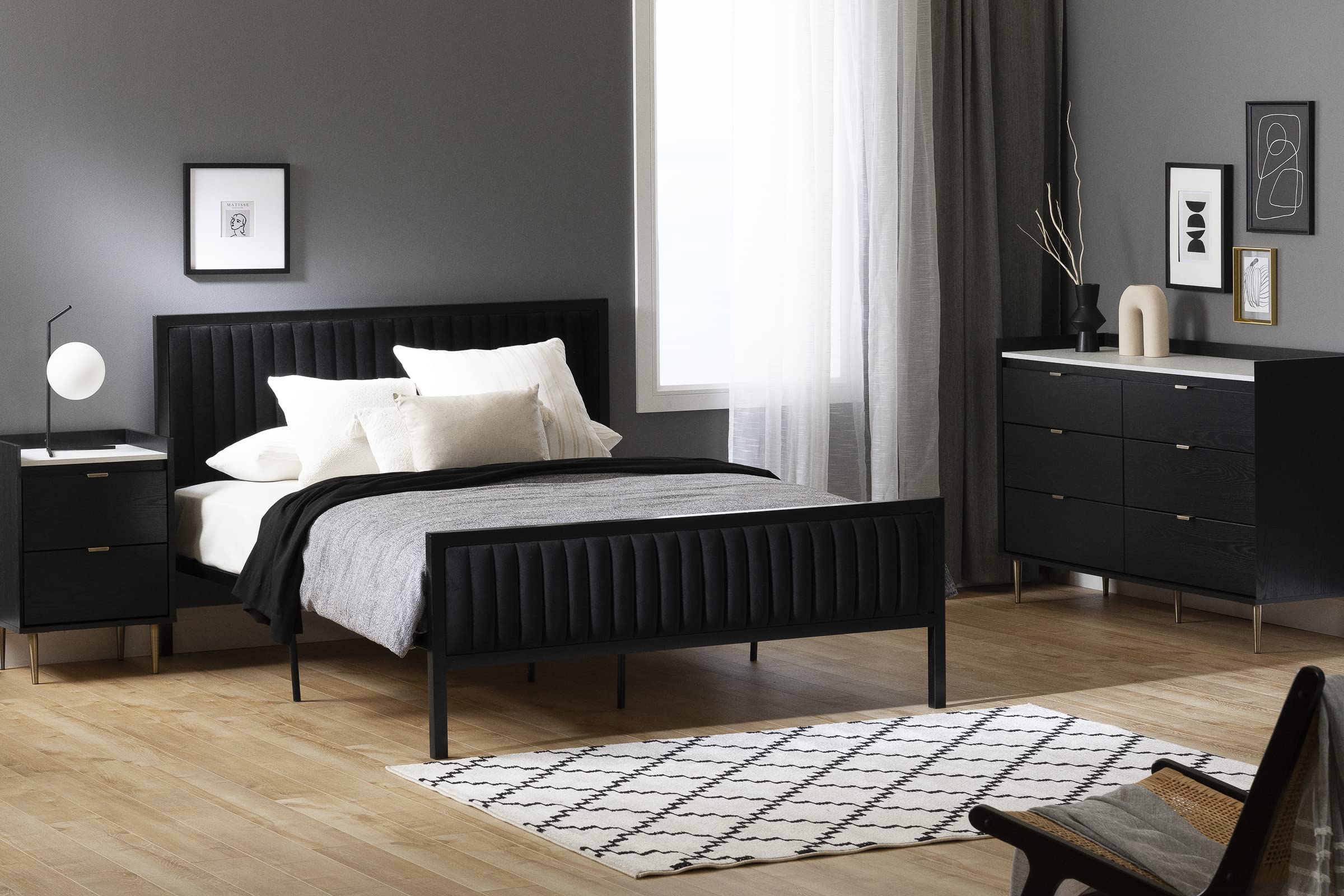 South Shore Hype Metal-Framed Upholstered Bed Set - Thumbnail 2