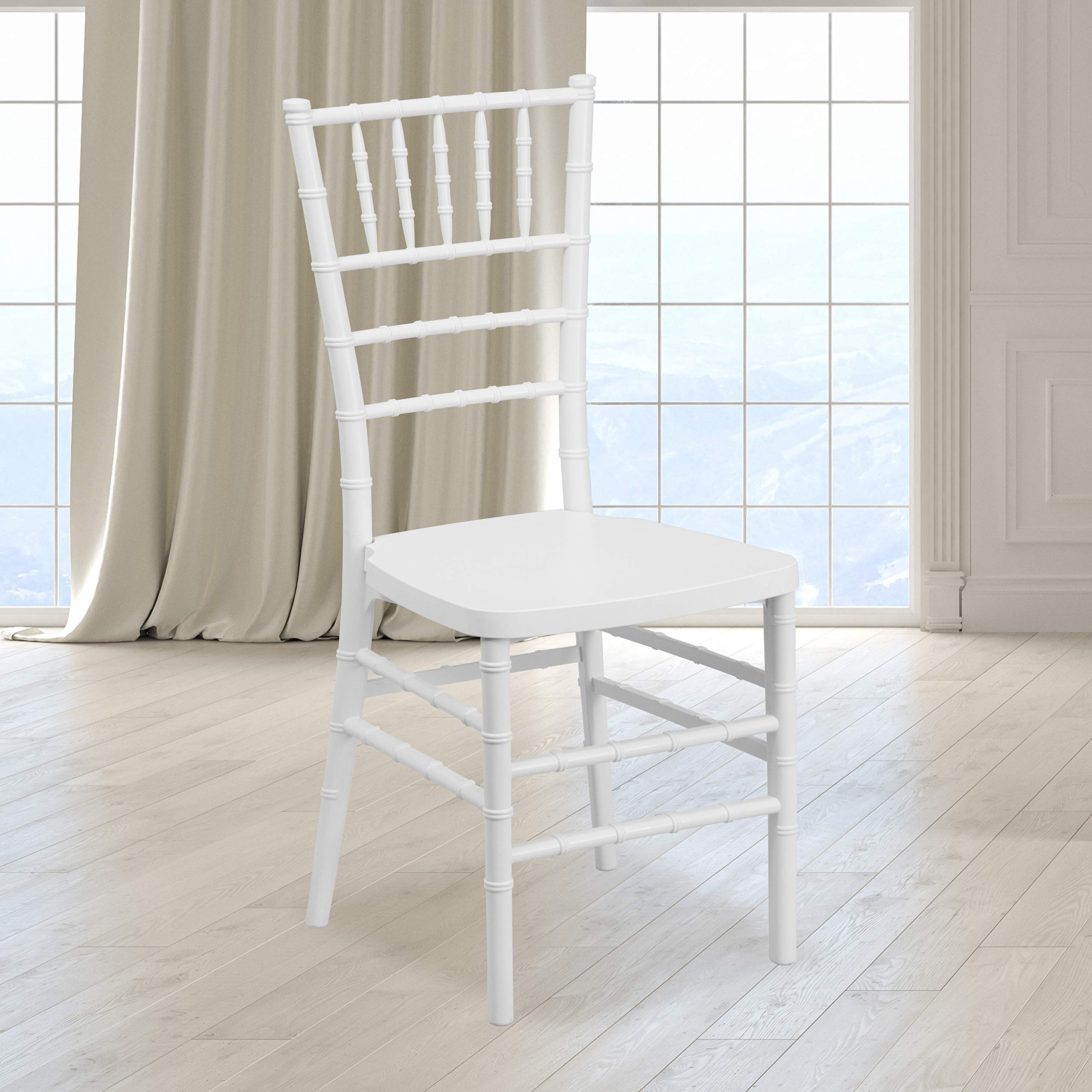 Flash Furniture HERCULES PREMIUM Series Matte White Resin Stacking Chiavari Chair