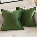 Miulee Moss Green Decorative Velvet Throw Pillow Covers Soft Pillow Covers Spring Soild Square Cushion Case For Sofa Bedroom 16X