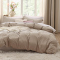 Bedsure Deep Beige California King Duvet Cover - Soft Prewashed Cal King Duvet Cover Set, 3 Pieces, 1 Duvet Cover 104X98 Inches