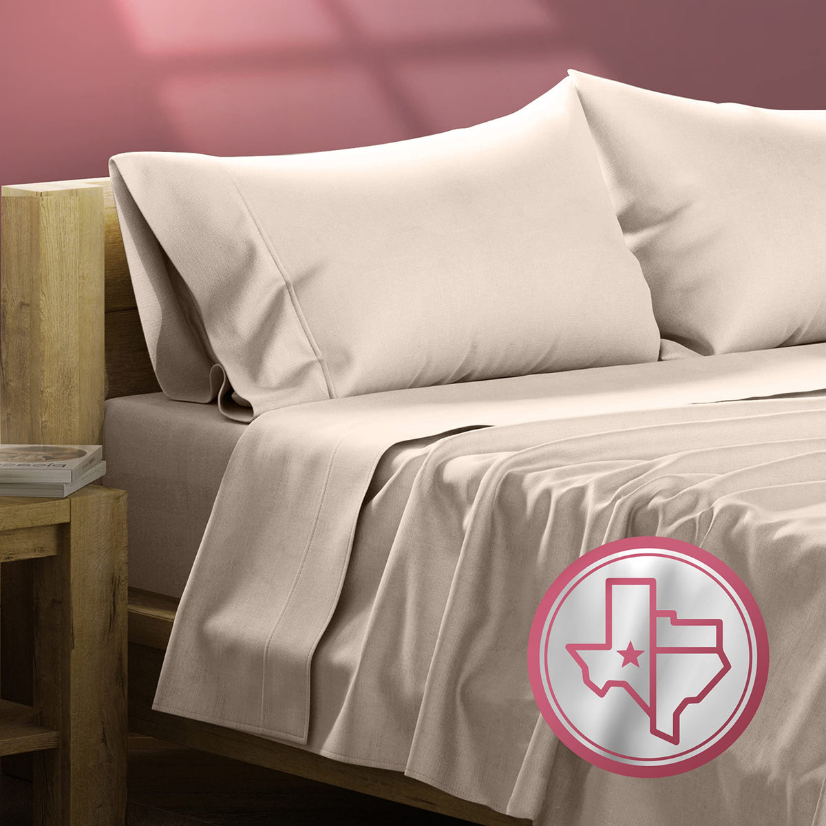 Texas Linen Co. Egyptian Cotton California King Bed Sheets - 800 Thread Count 4 Pc Taupe Egyptian Bed Sheet For Calking Size Bed