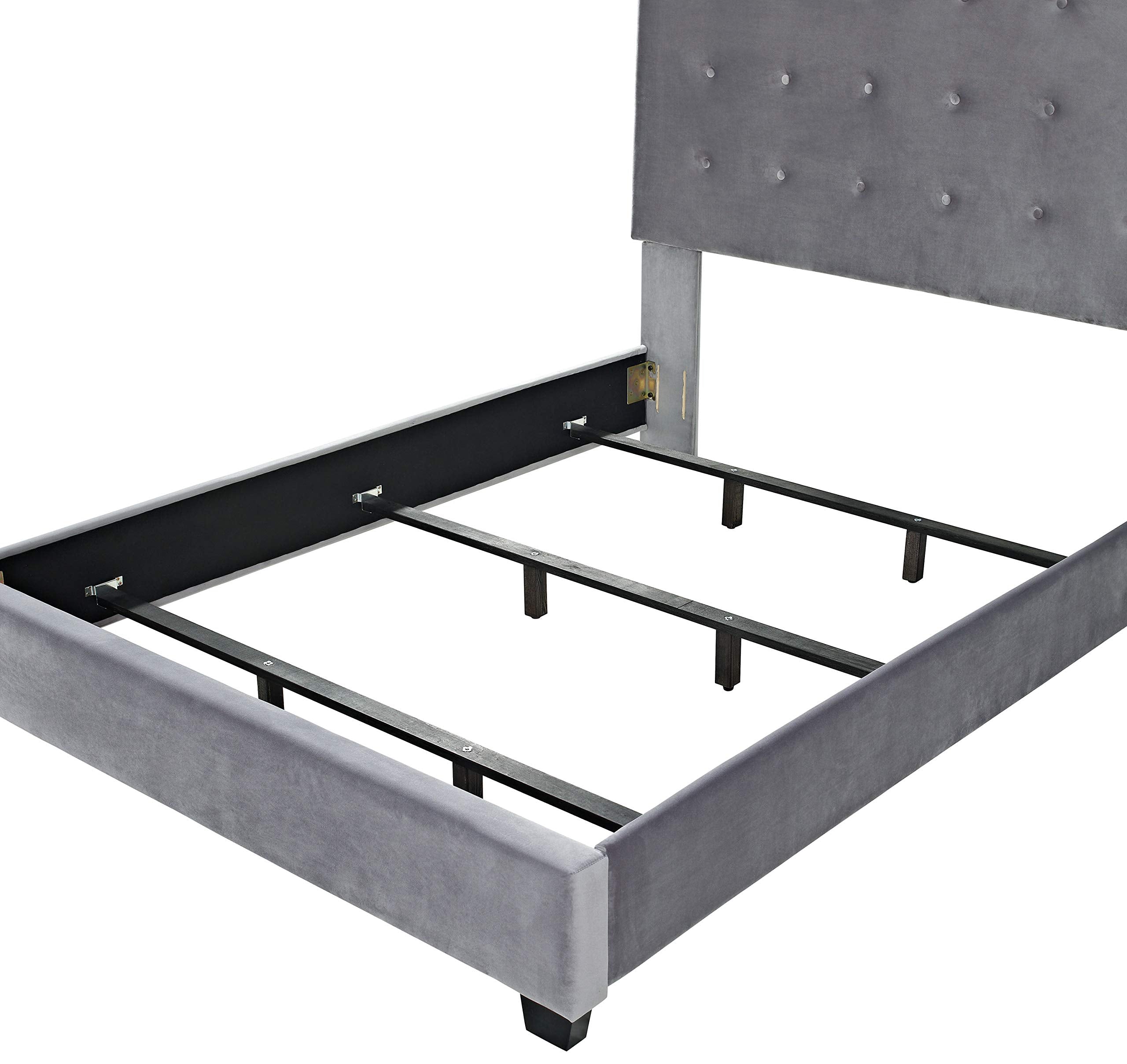 Crosley Furniture Reston Upholstered Bed Set, Shale Microfiber, King